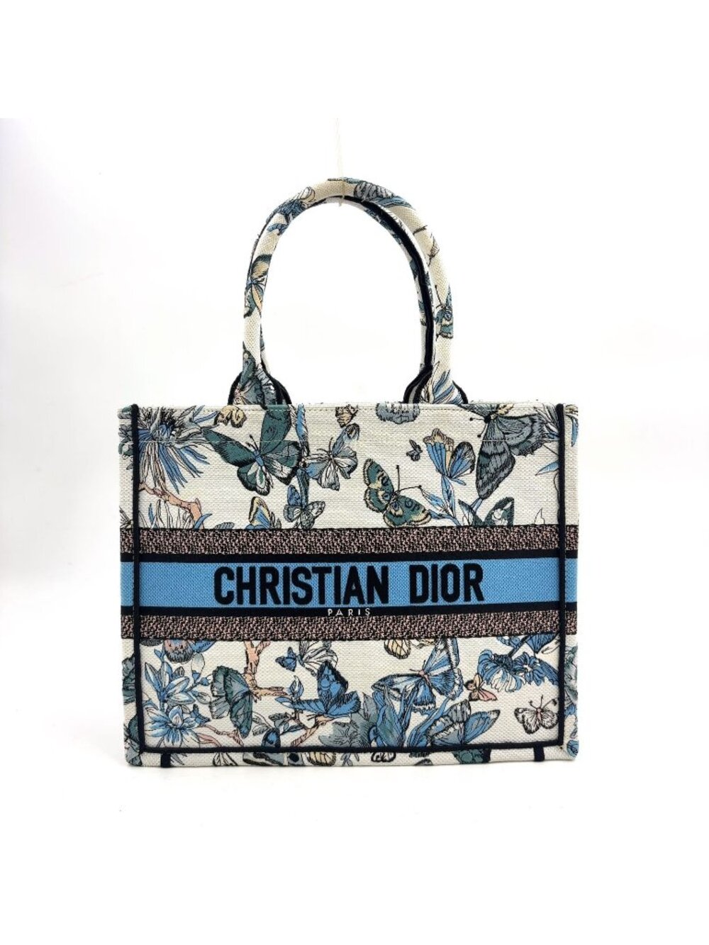 Dior Toile de Jouy Mexico Canvas Off White Blue Tote Bag